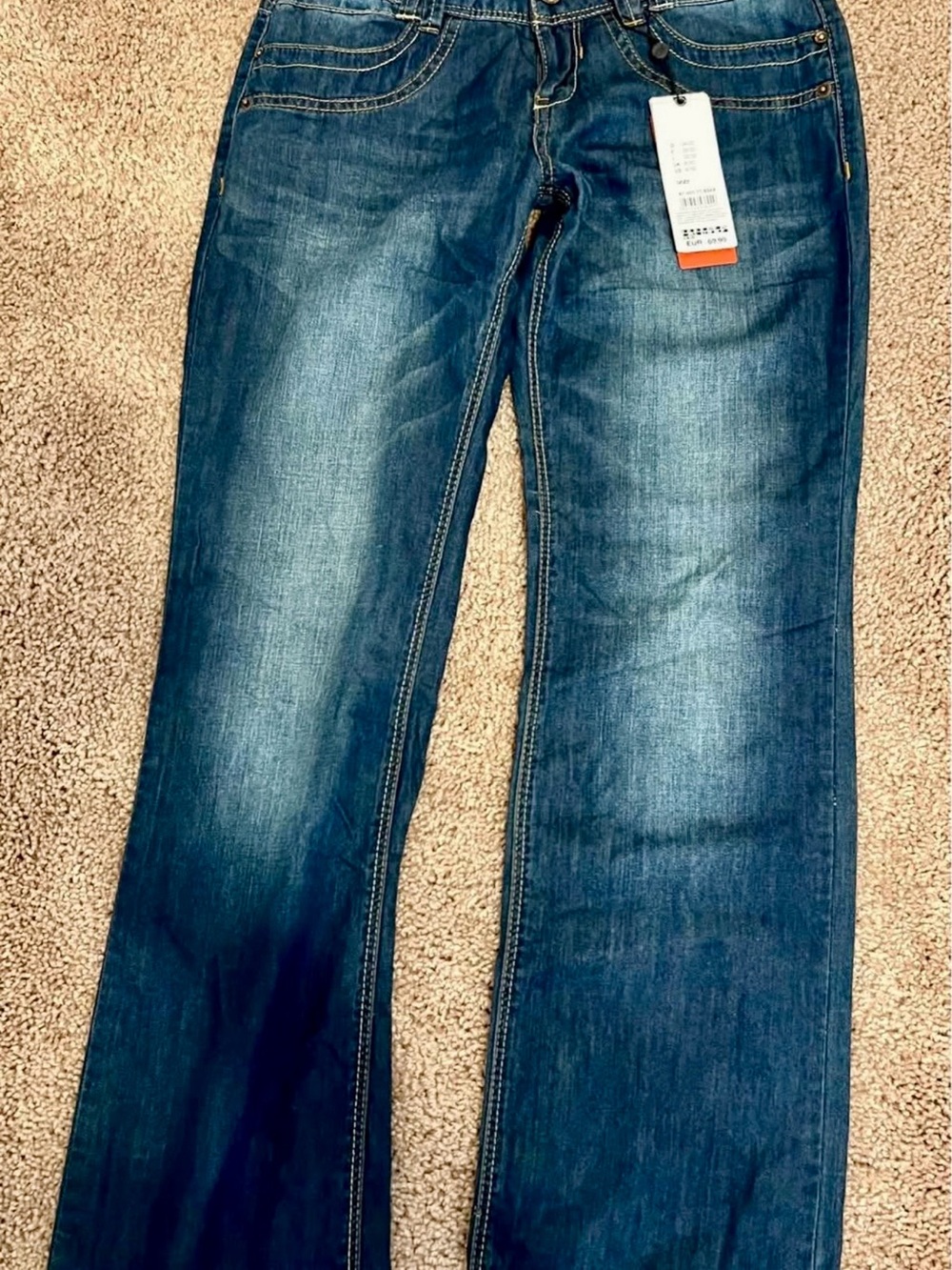 Women's Flare Jeans in Dark Blue Denim